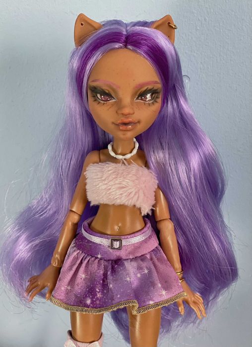 monster high lalka kawaii clawdeen g3 ooak custom repaint