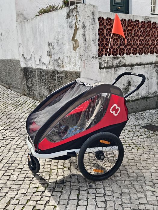 Reboque bicicleta Hamax 2 lugares - também é carrinho para crianças