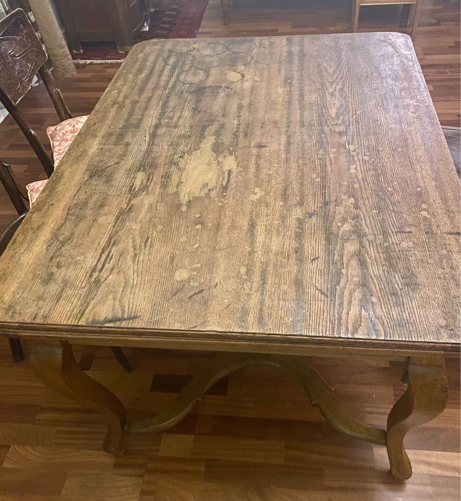 Stary stol debowy ,rozkladany