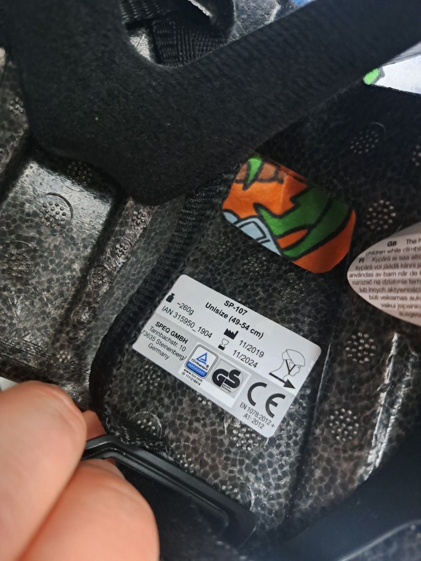 Kask dziecięcy Crivit z lampką nowy