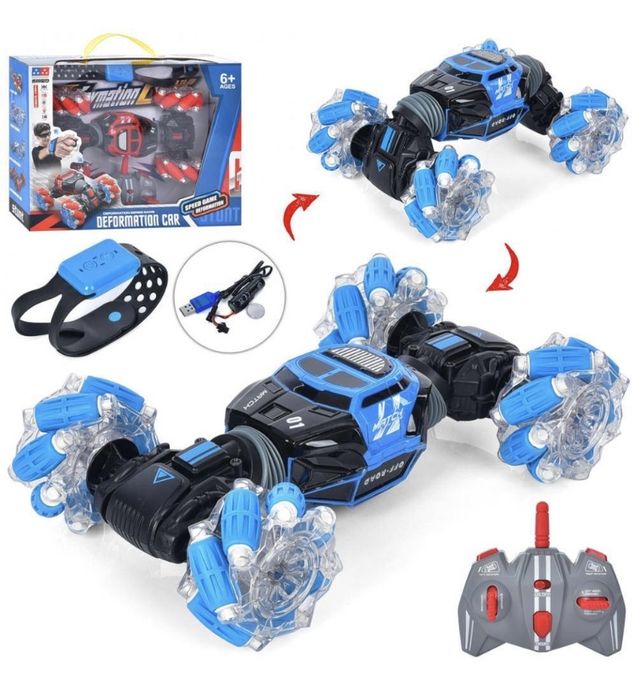 Хіт! Машинка на радіокеруванні з браслетом, машина перевертыш 2 пульти