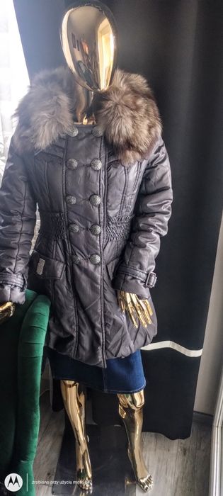 Kurtka damska z naturalnym kołnierzem