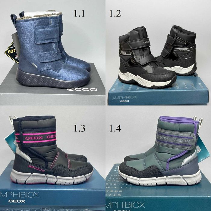 Зимові черевики чоботи Ecco 26,27,28,29,30,32,34р -8 мод Экко