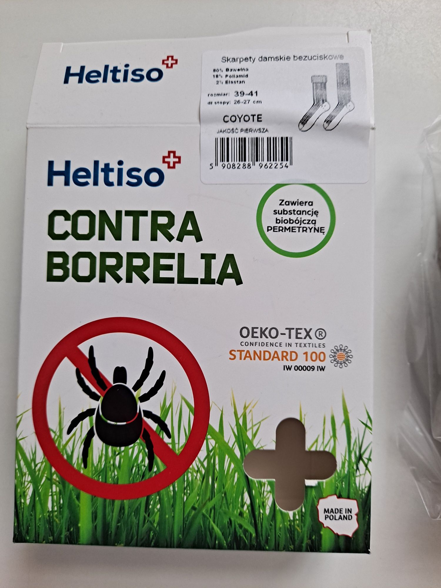 HELTISO contra borelia skarpety damskie bezuciskowe 39-41 coyote