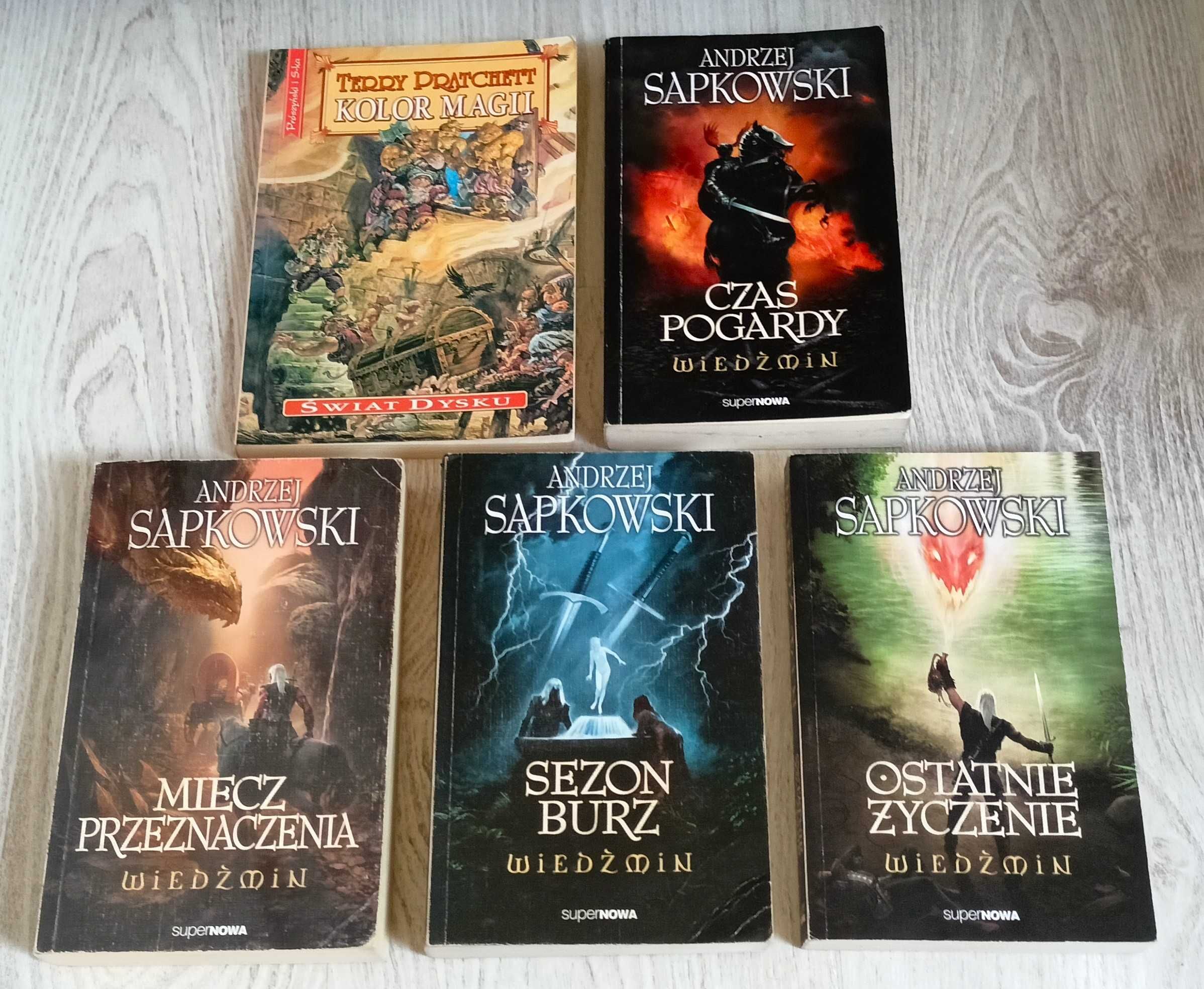 5x Sapkowski Wiedźmin Ostatnie życzenie Sezon burz Miecz przeznaczenia
