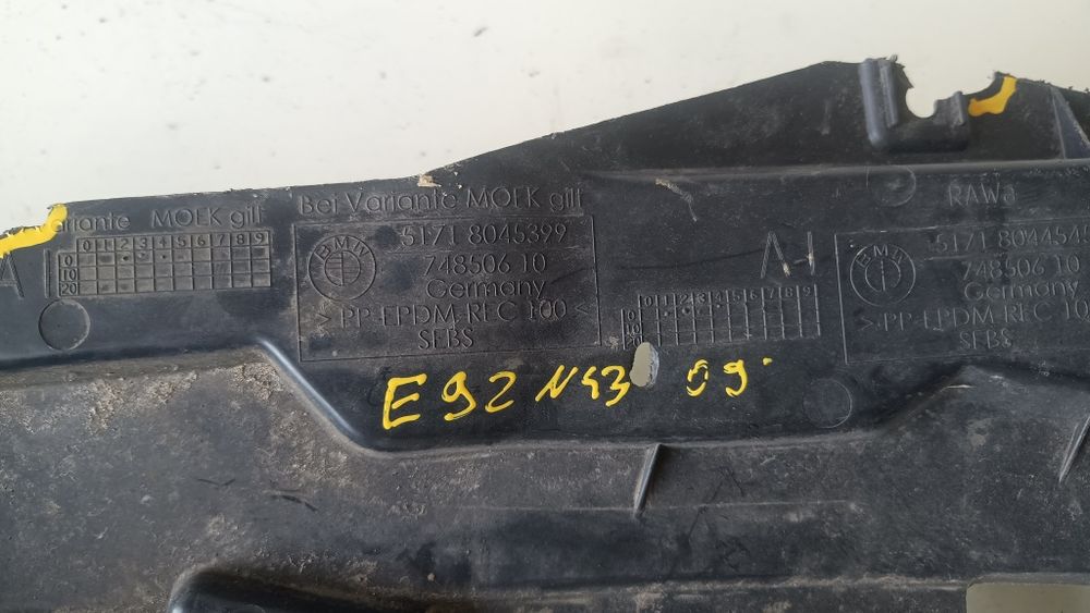 BMW E92 osłona podwozia zderzaka tył m pakiet