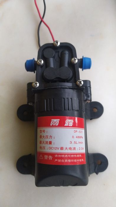 Bomba de água 12v. De diafragma, Nova