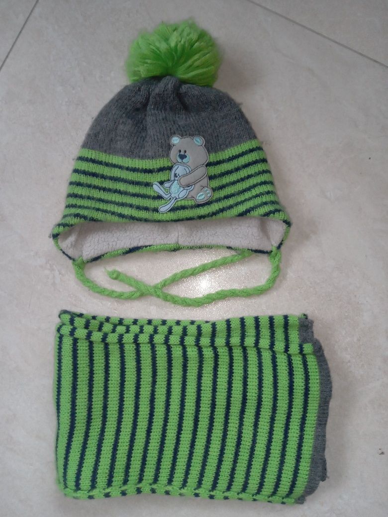 Komplet zimowy czapka i szalik 40-42cm