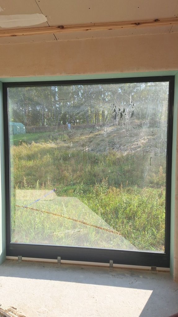 Okno nieotwierane 2150 x 2300 antracyt obustronny