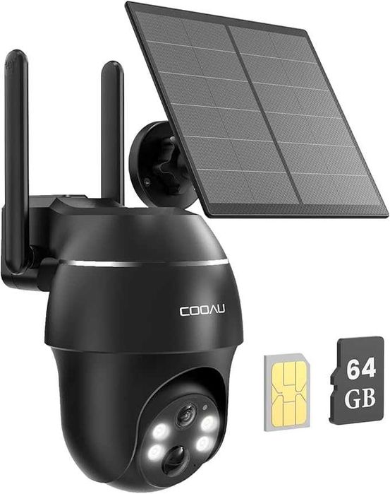 Kamera Zewnętrzna Bezprzewodowa Solar COOAU 3G/4G LTE Bateria 2K