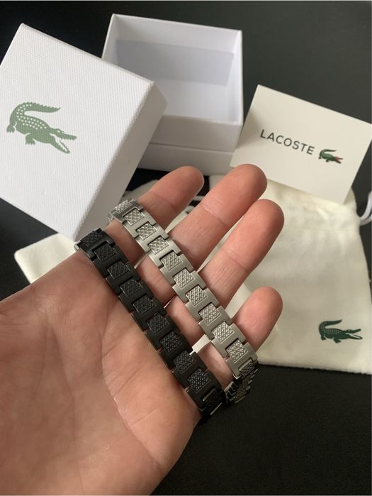 Браслет Lacoste/Браслет лакоста/Браслет на руку/Чорний| Сірий|
