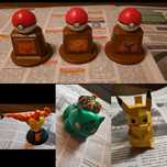 Pokemon : Pikachu Charmander Bulbasaur Trofeus - pintado à mão (novos)