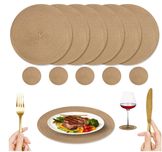 NAKIHOUSE Zestaw 12 okrągłych, złotych podkładek 34 cm