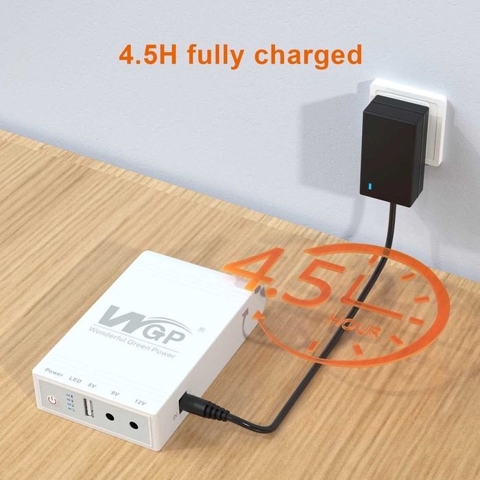 Mini ups ДБЖ WGP 25W 10400mAh повербанк для роутера безперебійник