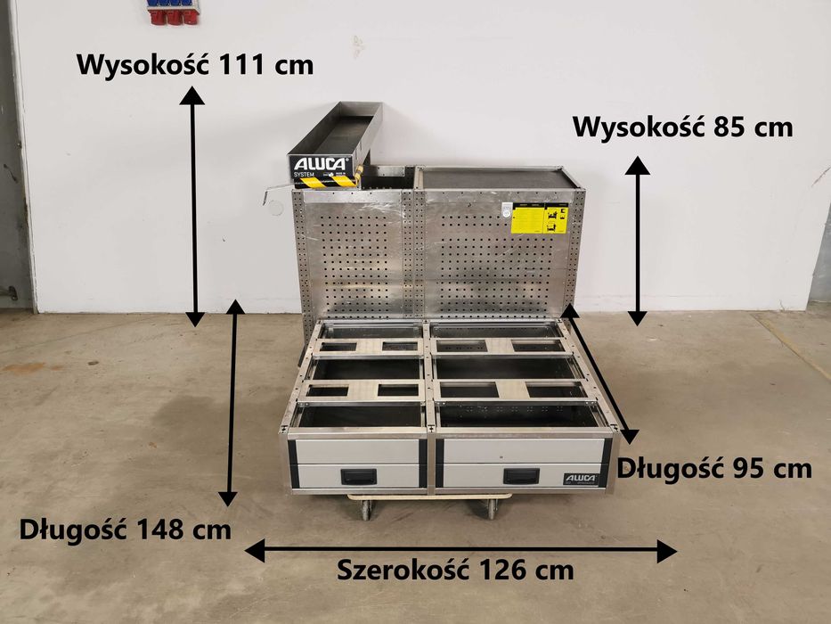 Szuflady dolne podłogowe do busa auta regał samochodowy VW CADDY