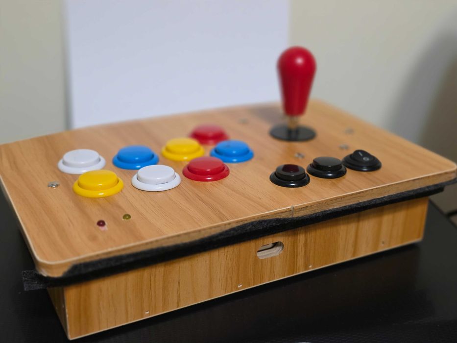 JOYSTICK tipo Arcade em Madeira Wireless com bateria