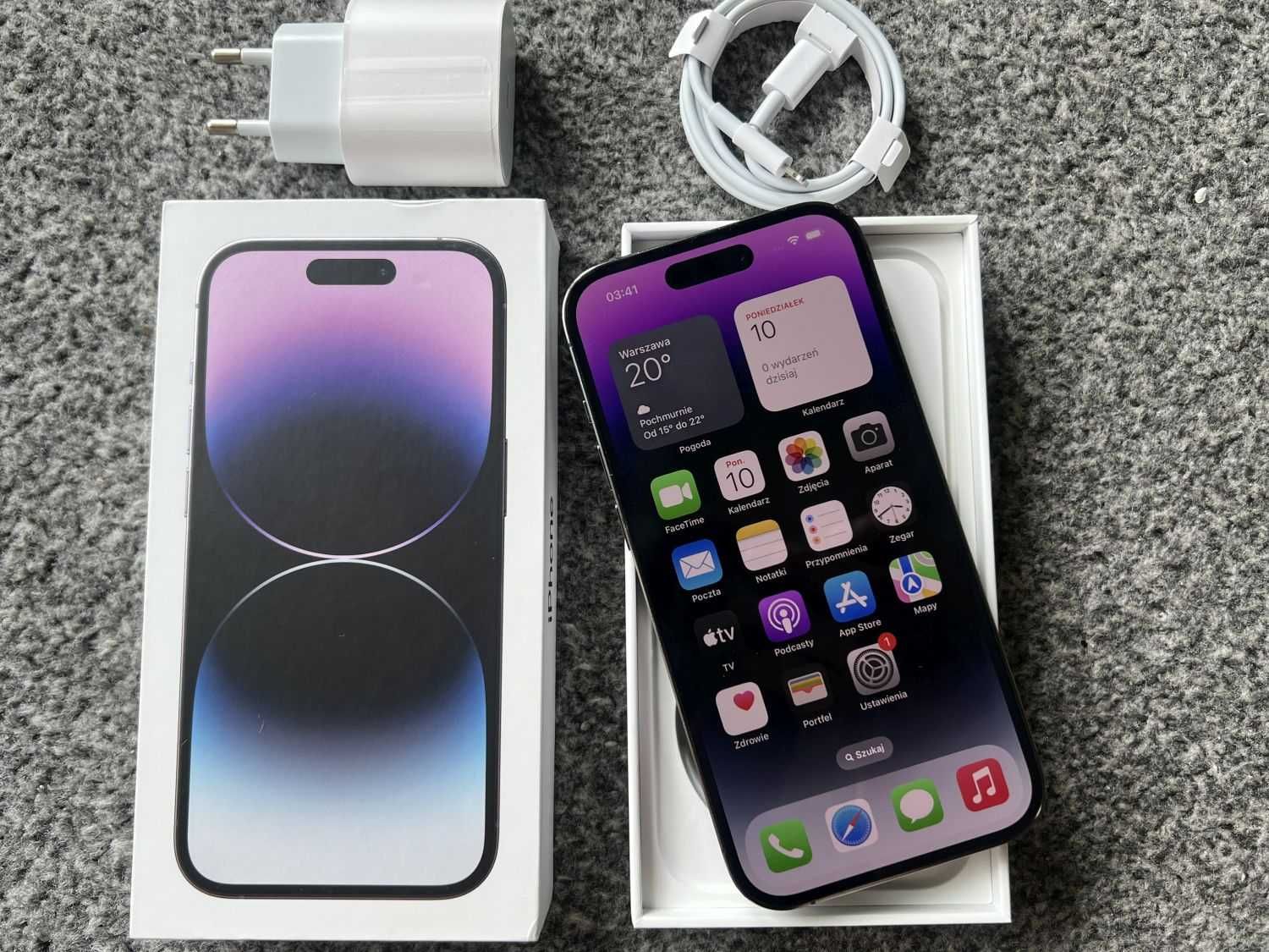 iPhone 14 Pro 256GB PURPLE FIOLETOWY Violet Bat98% GWARANCJA + Szkło