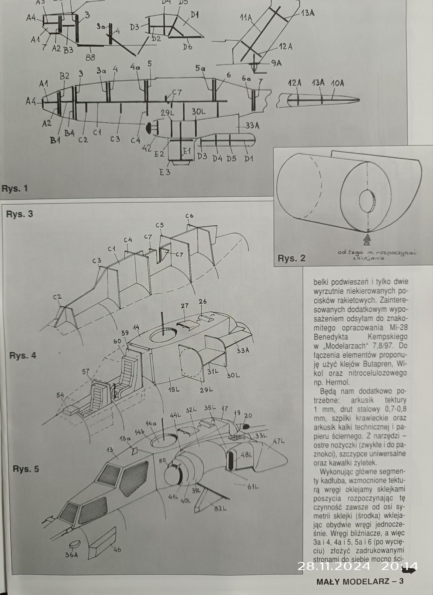 Model śmigłowiec szturmowy Mi-28 Havoc Mały Modelarz 1-2/98