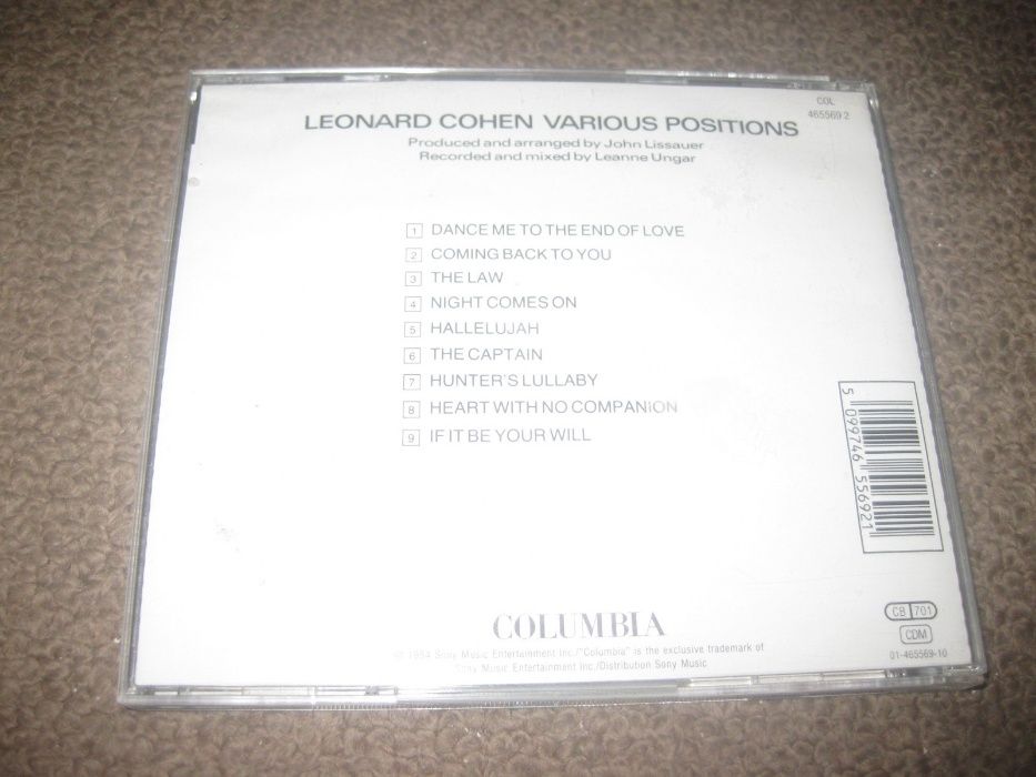 CD do Leonard Cohen "Various Positions" Portes Grátis!