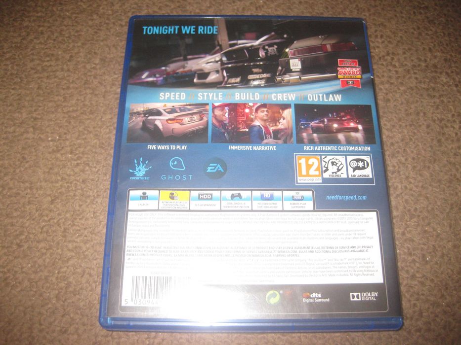 Jogo "Need For Speed" para a Playstation 4/Impecável!