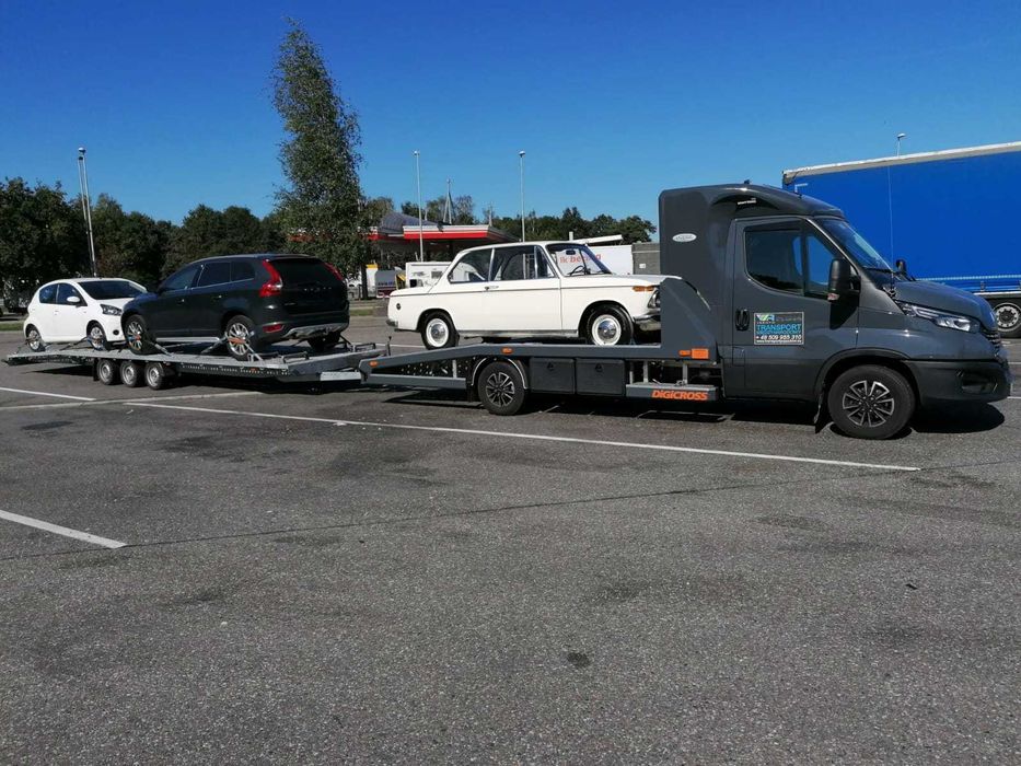 Transport motocykli, samochodów, maszyn Holandia Belgia Niemcy Austria
