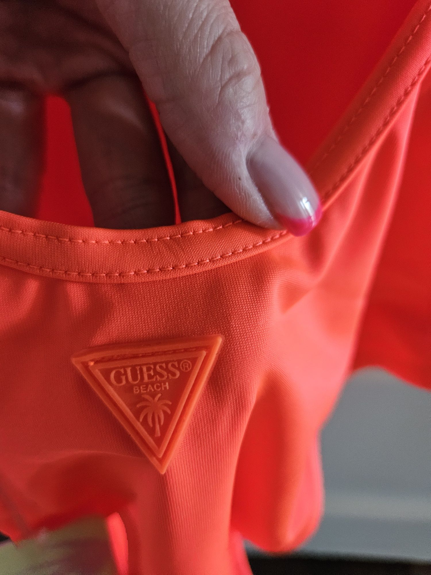 Nowy strój jednoczęściowy z metką Guess neon pomarańczowy 36 S