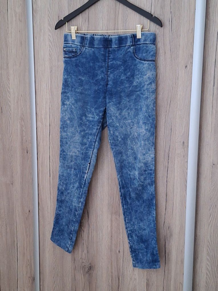 Niebieskie spodnie rurki denim damskie Papaya rozmiar 40