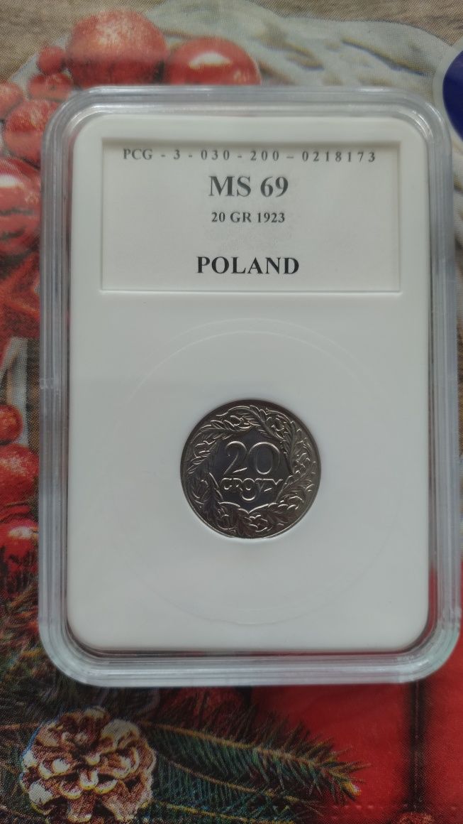 Moneta 2 ,RP 20 Groszy 1923 MAX NOTA MS69