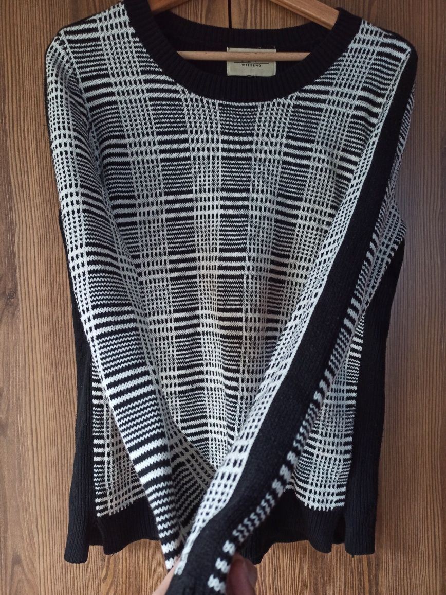 Sweter kratka pepitka papaya weekend M L