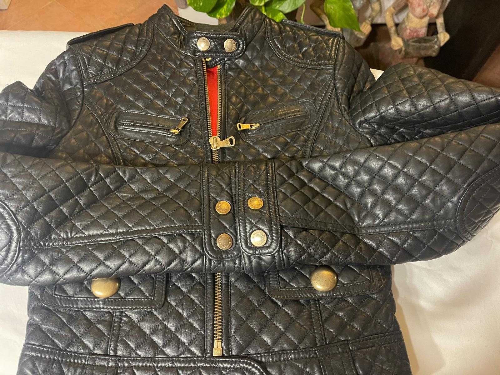 D&G original | Blusão de marca | pele verdadeira | cor preta | Novo