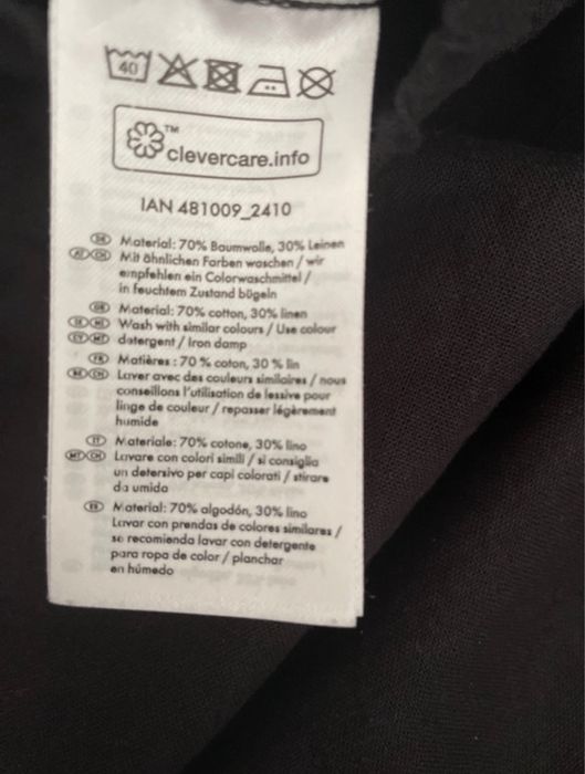 Czarne lniane spodnie z kieszeniami M 38 nowe