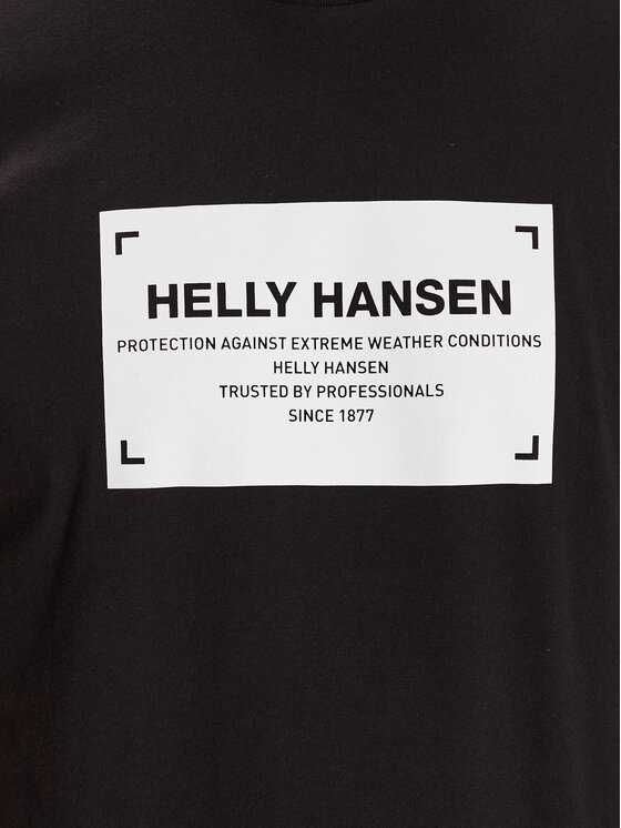 Oryginalny T-shirt koszulka Helly Hansen czarna czarny ŚWIETNA jakość
