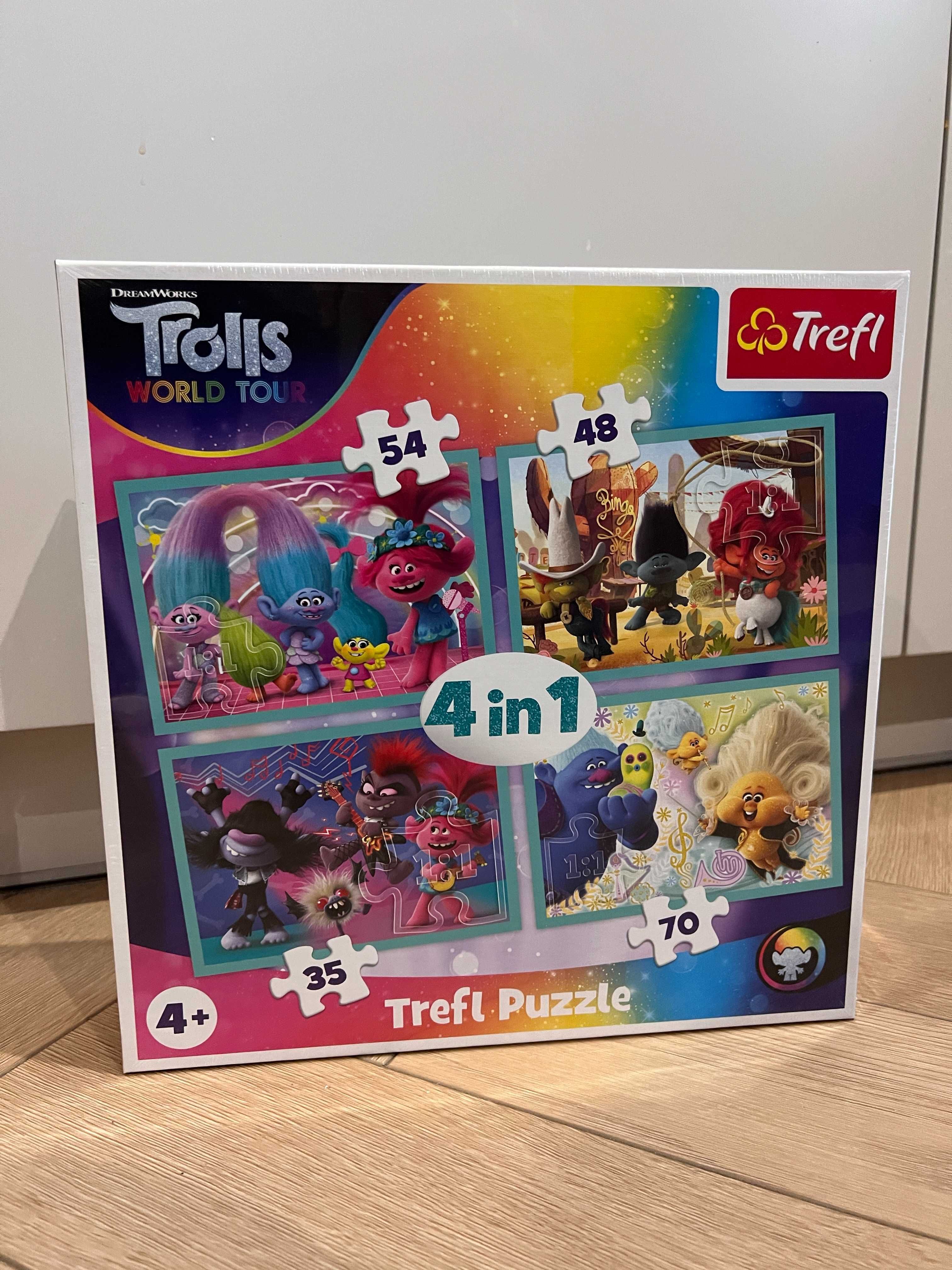 Nowe Puzzle Trolls 4w1 4+ trefl