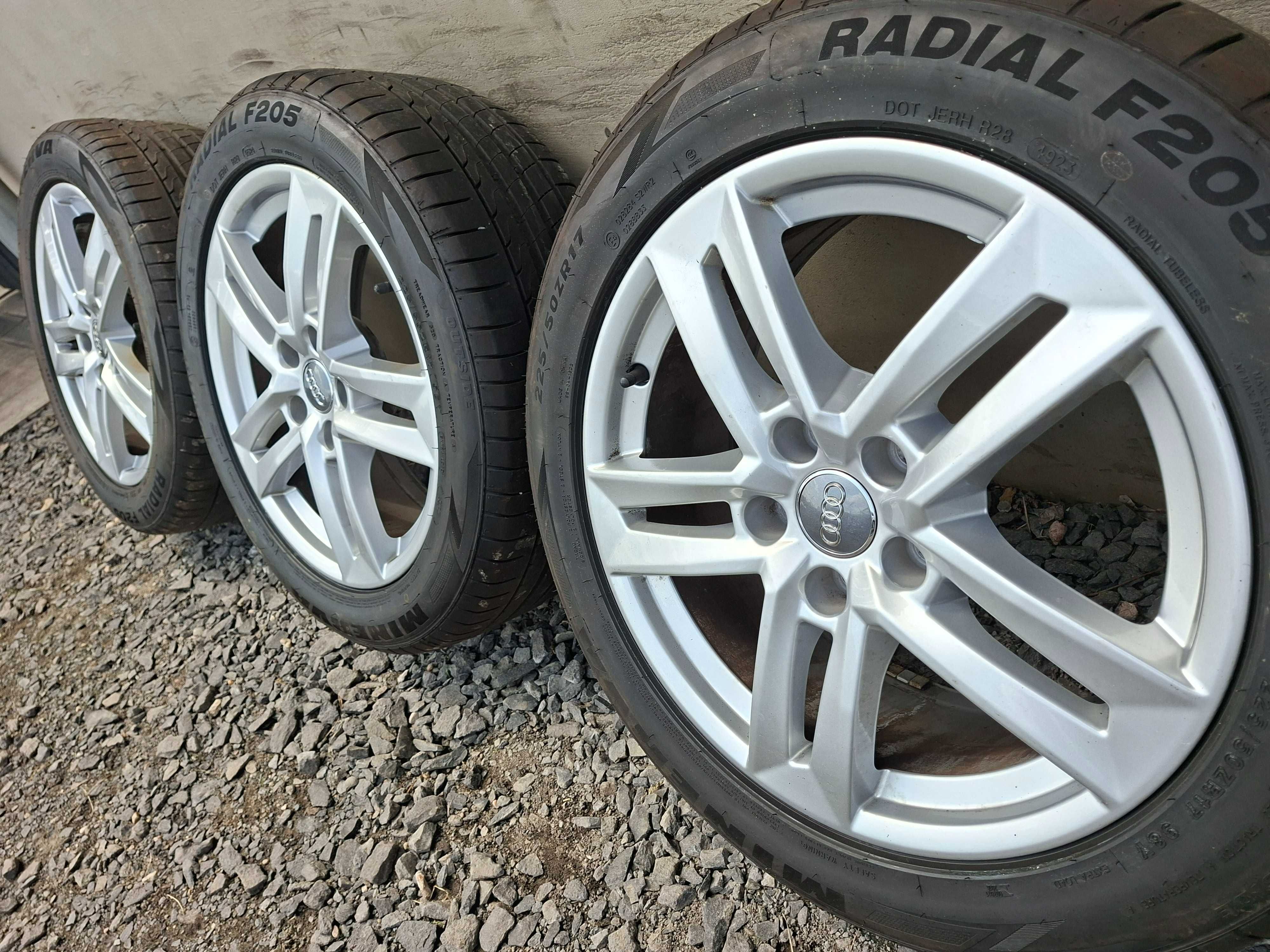 K44 Koła LETNIE,ALUFELGI 17 5x112 ORYGINAŁ AUDI A4 B8,B9,A6 C6+225/50