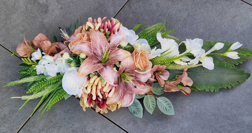4xKompozycja kwiatowa na grób cmentarz stroik ikebana 2xZ1452xz128
