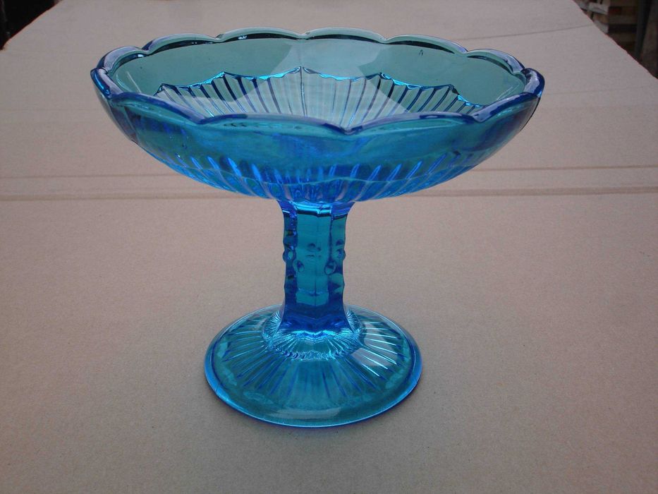 Patera niebieska PRL na ciastka , owoce miska , pucharek