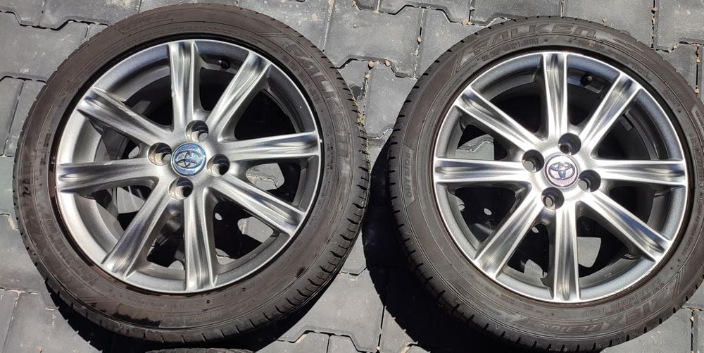 16"6J 4x100 koła Toyota Yaris Vitz, z oponami letnimi Falken 195/50R16