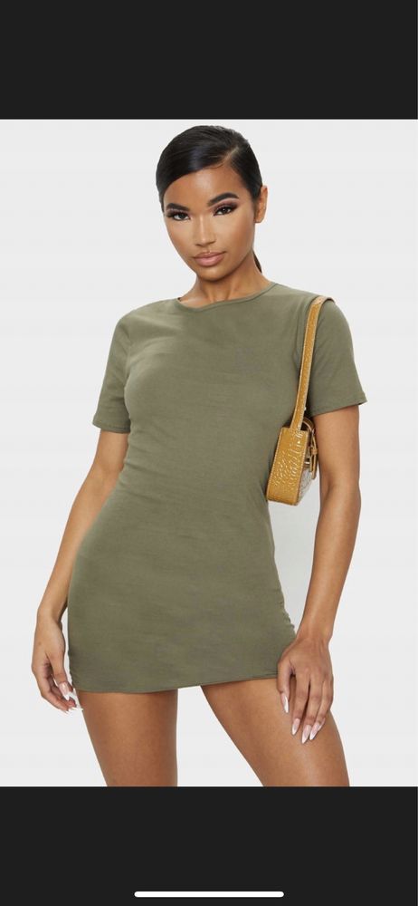Sukienka obcisła Missguided S mini khaki