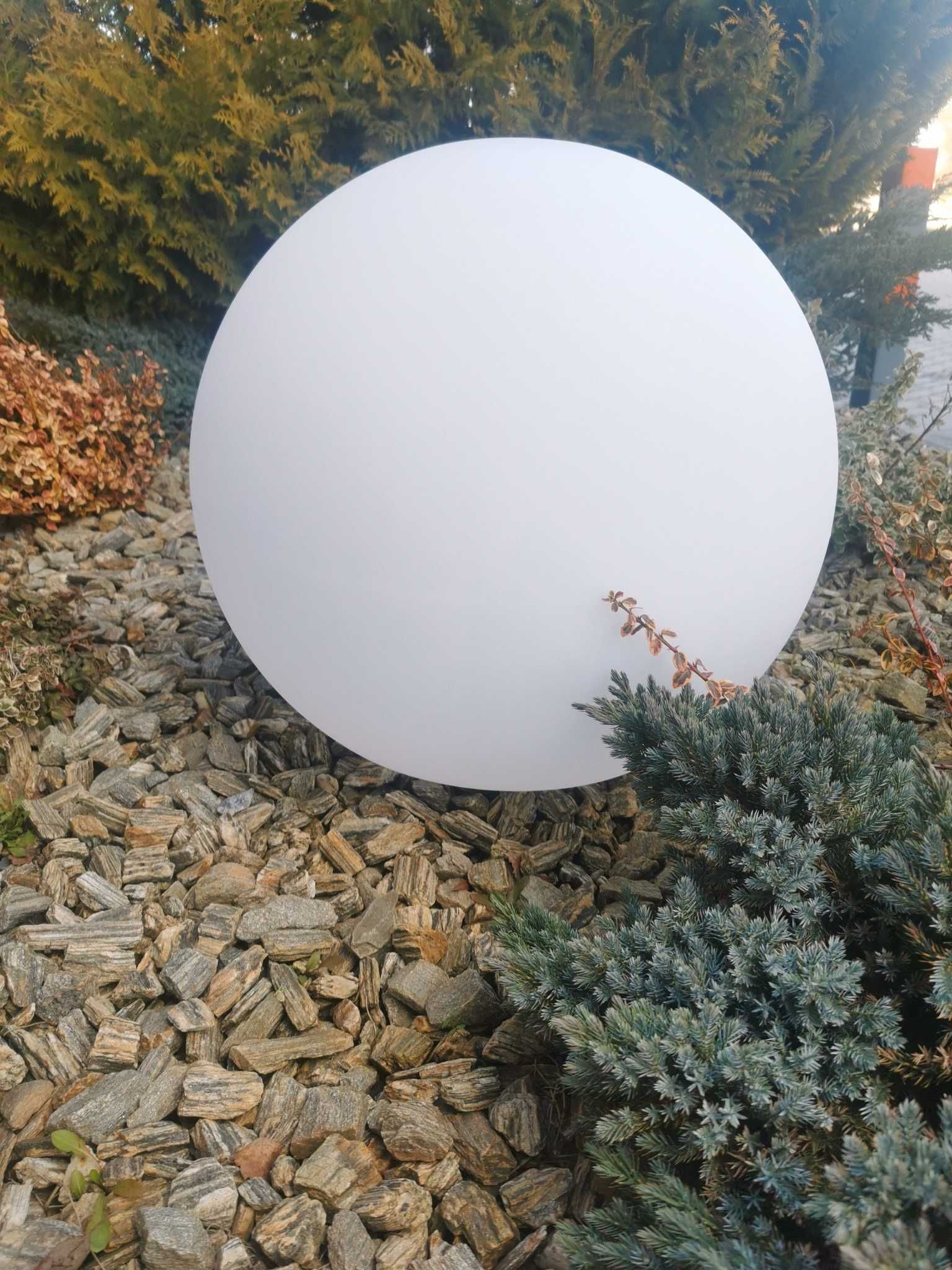 Kula ogrodowa biała 60cm + żarówka 9W E27 gratis - duża ilość