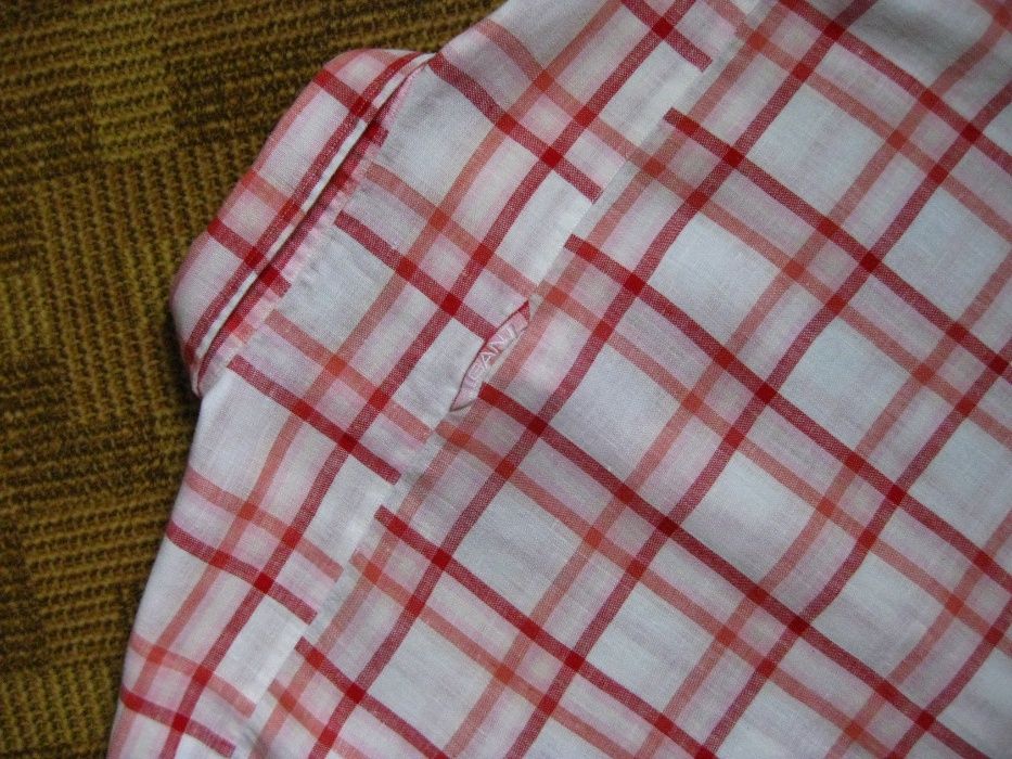 рубашка в клетку льняная из льна 100% лён Gant размер XL / 52р