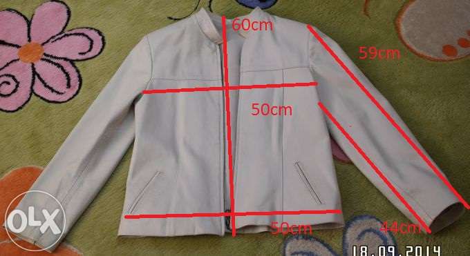 Kurtka skórzana prosto z Grecji r L beżowa