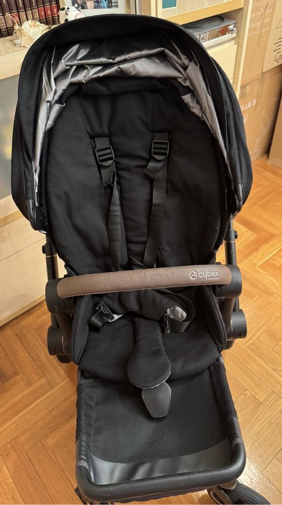 Cybex Priam 2.0 Deep Black Rose Gold spacerówka + gondola + akcesoria