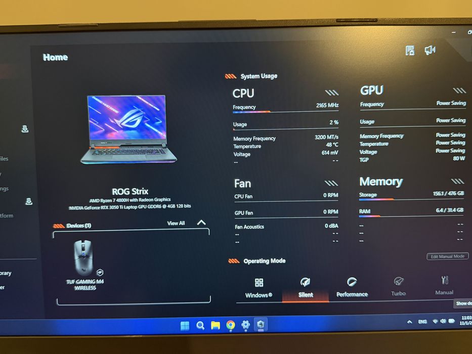 Asus ROG Strix G513IE (Ryzen 7 4800; 3050TI 32 RAM)