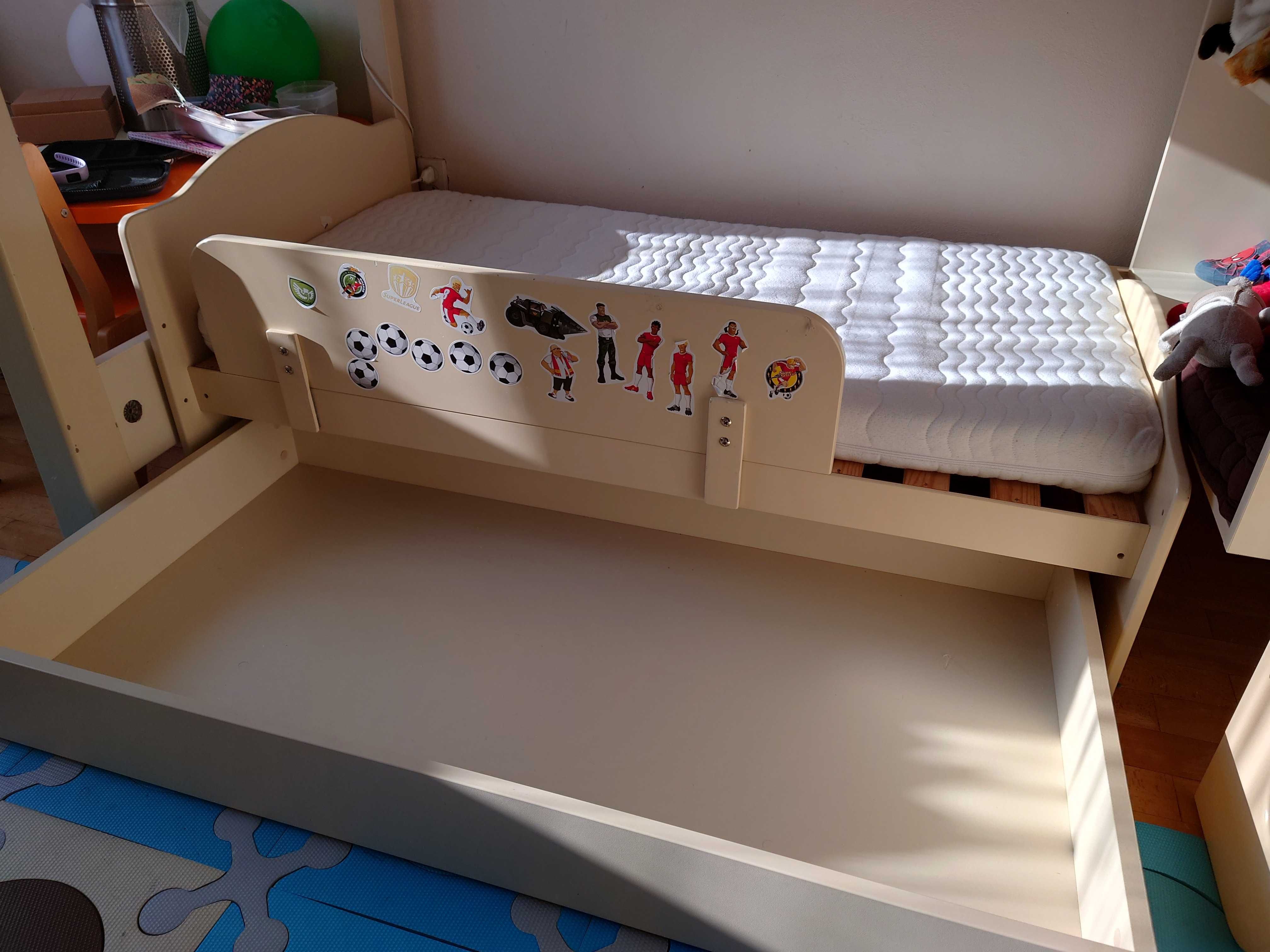 Meblik łóżeczko łóżko 140x70cm szuflada materac zastawka Formuła 2w1
