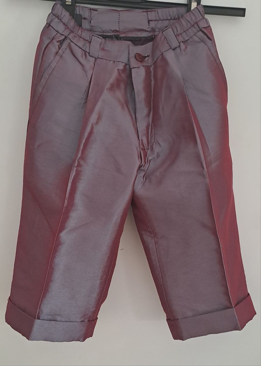 Calça Cerimónia Bordeaux Cetim 2/3 Anos