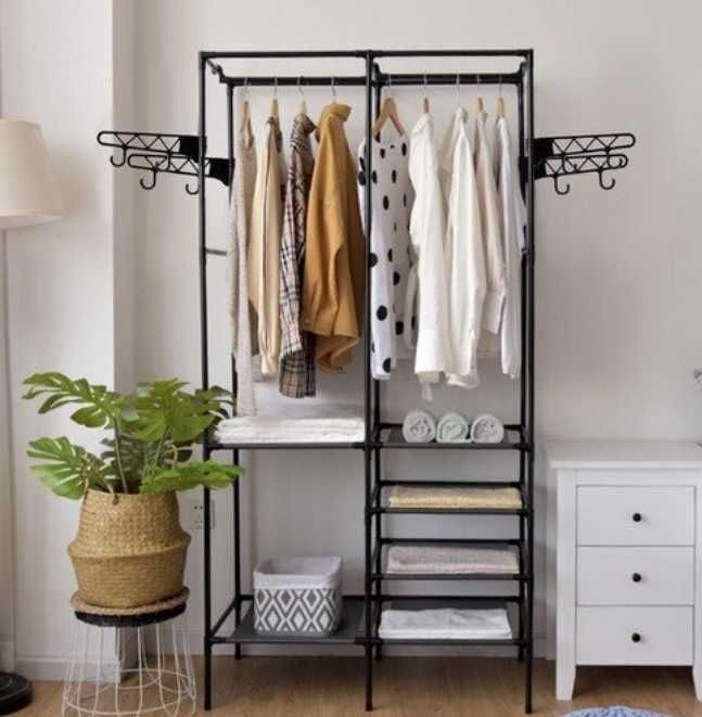Універсальна тимчасова шафа вішалка стійка для одягу і взуття