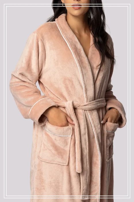 Szlafrok Damski PLUS SIZE COMFY LIGHT PINK Rozmiar: 2XL/3XL