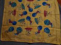 Винтажный шелковый платок " Узор дирижабля, воздушного шара"