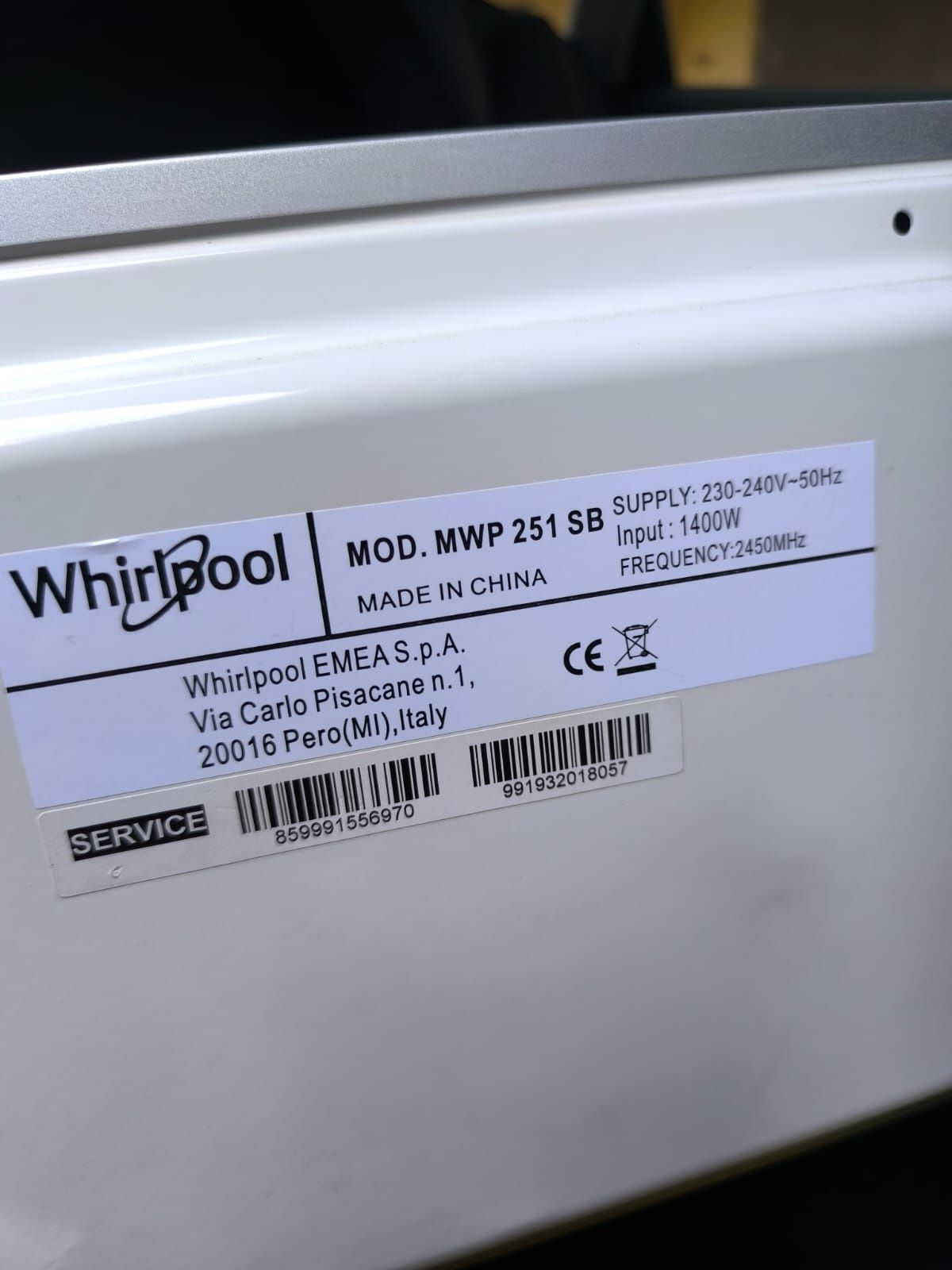 Kuchenka mikrofalowa Whirlpool