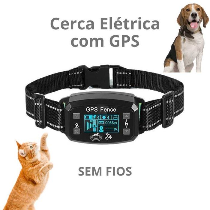 Cerca Elétrica Sem Fios com GPS para Cães e Gatos – NOVA
